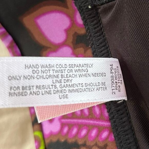 Victoria's Secret Women Bikini Top Swimwear Padded Floral Retro Black Size Small - Picture 7 of 7